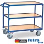 Chariot de table Fetra avec 3 plateaux de chargement