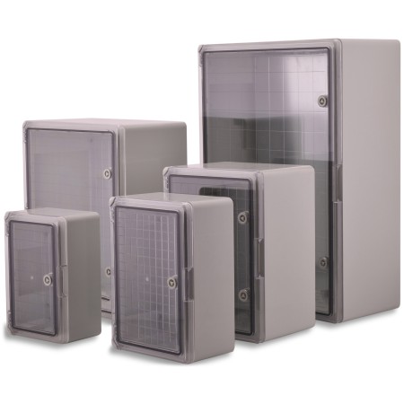 TP ELECTRIC ABS Schaltschrank transparent inkl. Montageplatte