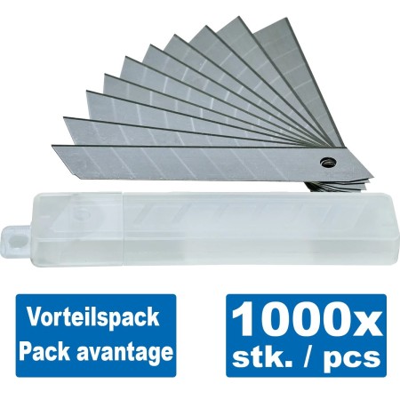 STANLEY Pack avantageux de 1000 pièces (100 boîtes x 10) Lames de rechange pour cutter 18mm