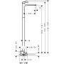Mitigeur de lavabo sur pied hansgrohe Metropol avec levier sans bonde - vue technique