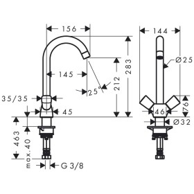 hansgrohe Logis M31 2-Griff Küchenmischer 220, 1jet