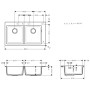 Lavello incasso hansgrohe S510-F770 370/370 - vista dettagliata