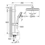Sistema doccia GROHE Vitalio Comfort 250 Flex con commutazione, montaggio a parete 92 cm - vista tecnica