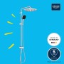 Sistema doccia GROHE Vitalio Comfort 250 Flex con commutazione, montaggio a parete 92 cm - vista tecnica