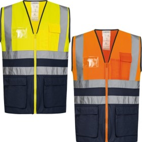 Safestyle 10 stk. (1 karton) Warnschutzweste Reflektierend Gelb-Orange / Marine