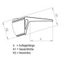 Mauderer Verladerampe paar Schwerlast-Schiene XOL 605mm breit (Endkopf mit Wulst) Länge 2500mm