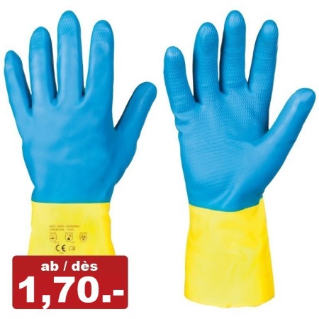 COFRA 144paar Chemikalienschutz-Arbeitshandschuhe, Doppelbeschichtung aus Polychloropren über Naturlatex