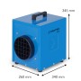 Trotec Radiateur soufflant de chantier 3 kW TDE 25 V2 avec boîtier métallique robuste - vue technique