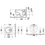 Duravit ME par Starck Ensemble de WC suspendu Rimless avec HygieneGlaze et HygieneFlush