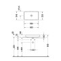 Vasque à poser Duravit DuraSquare sans trou de robinet 60 x 34,5 cm