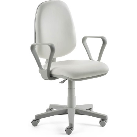 Fauteuil de bureau Mayer myALPHA, similicuir blanc, structure grise
