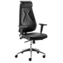Sedia da ufficio Mayer myBESTMIND, 2462 pelle nera, struttura in alluminio