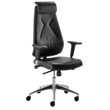 Sedia da ufficio Mayer myBESTMIND, 2462 pelle nera, struttura in alluminio