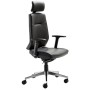 Sedia da ufficio Mayer myCONTRACT LINE, 2480 81 007, pelle nera, struttura in alluminio
