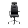 Fauteuil de bureau Mayer myCONTRACT LINE, 2480 81 007, cuir noir, structure en aluminium - vue détaillée