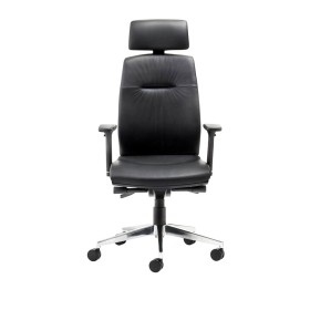 Sedia da ufficio Mayer myCONTRACT LINE, 2480 81 007, pelle nera, struttura in alluminio
