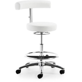 Sedia girevole da ufficio Mayer myQUIZZ, similpelle bianca, 54-74 cm