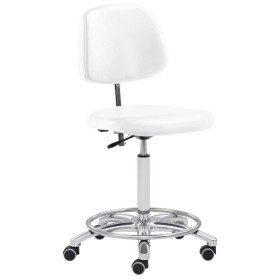 Sedia girevole da ufficio Mayer, similpelle bianca