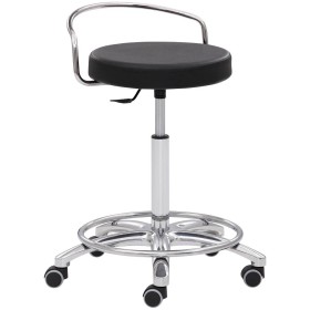 Tabouret de travail Mayer 1253 30572 en similicuir noir