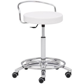 Tabouret de travail Mayer 1253 30582 en similicuir blanc