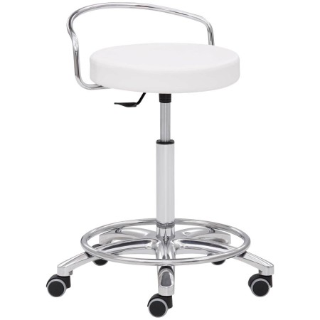 Tabouret de travail Mayer 1253 30582 en similicuir blanc