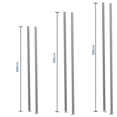 Wolfstahl 2x Ständerprofile für Evolution-Regale 2m, 2.5m, 3m