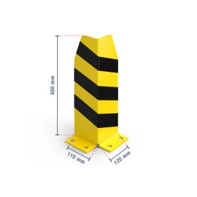 Anfahrschutz / Rammschutz L-Form für Palettenregal, 400 mm hoch, 120 mm breit