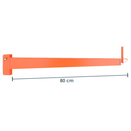 Wolfstahl Bras cantilever pour rayonnage cantilever 80 cm / peint / capacité de charge 500 kg