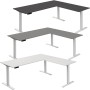 Kerkmann Bureau en L Move-3 à hauteur réglable électriquement, 180 x 80 cm - Extension 100 x 60 cm