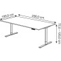 Kerkmann Scrivania rettangolare regolabile elettricamente in altezza Move-3 XL, 200x100cm