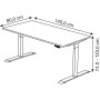 Kerkmann Move-1 Elektrisch höhenverstellbarer Schreibtisch rechteckig, T-Fuss-Gestell 140-180cm - Detailansicht
