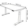 Kerkmann Move-4 Bureau rectangulaire à hauteur réglable électriquement, piètement en T 160-200 cm - photo produit