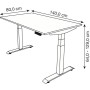 Kerkmann Move-4 Elektrisch höhenverstellbarer Schreibtisch rechteckig, T-Fuss-Gestell 140-200cm - Produktansicht