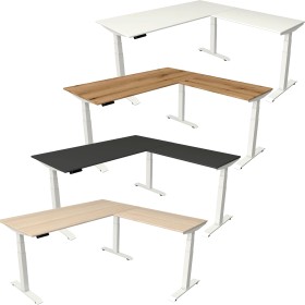 Kerkmann Bureau en L Move-4 à hauteur réglable électriquement, 180 x 80 cm - Extension 100 x 60 cm