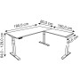 Kerkmann Move-4 Elektrisch höhenverstellbarer Schreibtisch L-Form, 180x80cm - Anbau 100x60cm - technische Ansicht