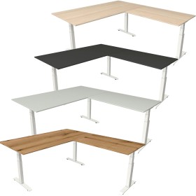 Kerkmann Move-4 XL Elektrisch höhenverstellbarer Schreibtisch L-Form, 200x100cm - Anbau 120x80cm