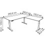 Kerkmann Move-4 XL Elektrisch höhenverstellbarer Schreibtisch L-Form, 200x100cm - Anbau 120x80cm - technische Ansicht