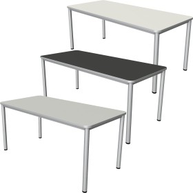 Kerkmann Bureau rectangulaire haut de gamme, piètement à 4 pieds, 160-200 cm
