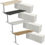 Kerkmann Scrivania rettangolare Form 2, struttura a T con credenza 180x80cm