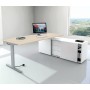 Kerkmann Scrivania rettangolare Form 2, struttura a T con credenza 180x80cm - vista tecnica