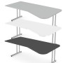 Kerkmann Lago Schreibtisch L-Form, C-Fuss-Gestell chrom 195 x 80/100