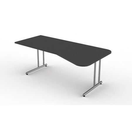 Kerkmann Lago Schreibtisch L-Form, C-Fuss-Gestell chrom 195 x 80/100 - Detailansicht