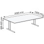 Kerkmann StageOne höhenverstellbarer Schreibtisch rechteckig, 4-Fuss-Gestell 200x100cm - Produktansicht