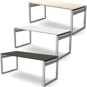 Kerkmann StageOne höhenverstellbarer Schreibtisch rechteckig, Bügelgestell 160x80cm
