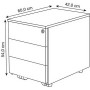 Kerkmann Form 1 Rollcontainer weiss 3 Schubladen 42 x 60 x 54 cm - Detailansicht