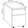 Kerkmann Yukon Rollcontainer 2 Schubladen 42 x 80 x 54 cm