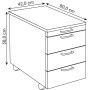 Kerkmann Lago Rollcontainer 4 Schubladen 42 x 80 x 54 cm - Produktansicht