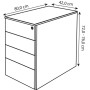 Kerkmann StageOne Standcontainer 4 Schubladen 42 x 80 x 72 - 76 cm - Detailansicht