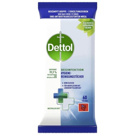 Dettol Hygiene- Reinigungstücher Desinfektion 360 Stück (6 x 60)