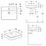 Lavabo Geberit Renova Plan 55 cm avec trou de robinet au milieu, avec trop-plein - vue technique